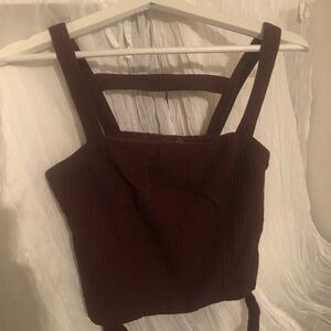 Anthropologie Brown crop top size Small